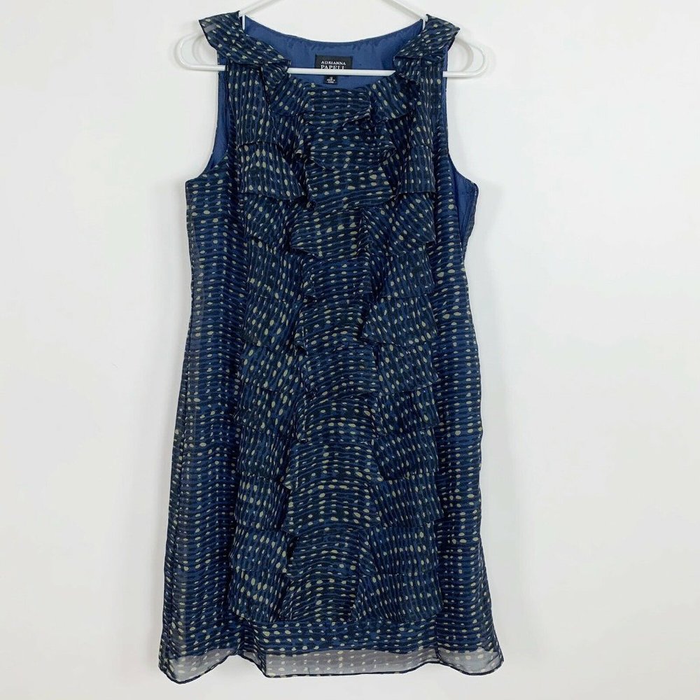 Adrianna Papell Womens Dress Size 12 Blue Sheath